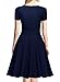MissMay Women's Retro 1950s Short Sleeve A-Line Cocktail Party Swing Dress, C-navy Blue, Medium