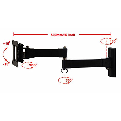 VideoSecu Long Articulating LCD LED TV Monitor Flat Panel TV Wall Mount for most 26" 27" 30" 32" 39" 40" with 20 inch Extension 55 lb loading capacity VESA 75mm/100 mm 1US - Thumbnail 5