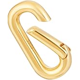 PH PandaHall 925 Sterling Silver Spring Bail Connector, 17x9mm Long Necklace Clasps and Closures 18K Gold Plated Necklace Enhancer Connector Snap Clasps Gate Ring for DIY Jewelry Crafts Making