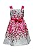 Youngland Girls' Floral Border Print Shantung Dress with Crochet Cardigan