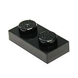 LEGO Parts and Pieces: Black 1x2 Plate x50