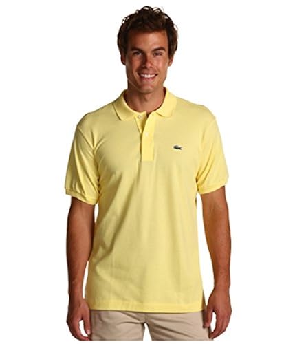 Lacoste Mens Short Sleeve Pique Polo Shirt, Yellow, 4XL in
