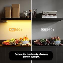 BAMEOS Black Floating Shelves with LED, 31" Sturdy
