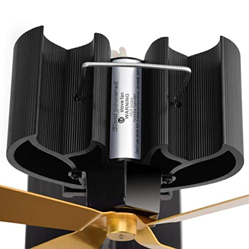 image for Baynne Heat Powered Wood Stove Eco-Friendly Fan Ultra Quiet 4 Blades H