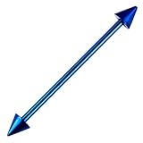 Steel Straight Industrial Barbell Ear Body Piercing w/Cones 14G