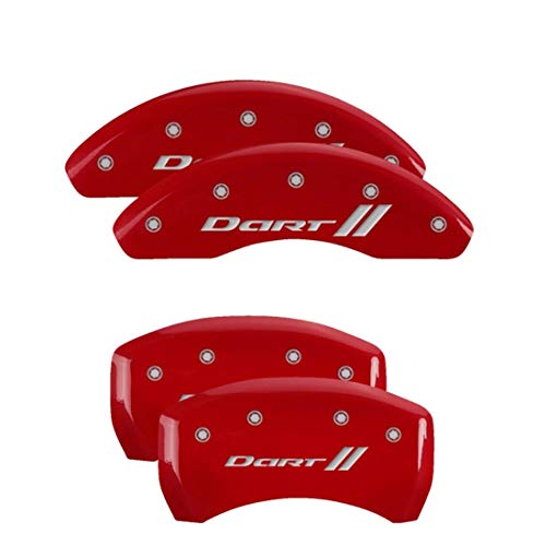 MGP Caliper Covers 12199SDRTRD Caliper Cover with Red Powder Coat Finish, (Set of 4)