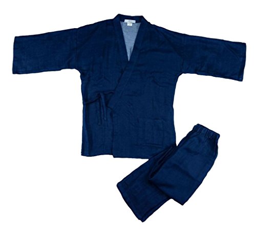 POJ Japanese Traditional Clothes (Samue) [ M / L Size for Men ] Kimono Style Top and Bottom