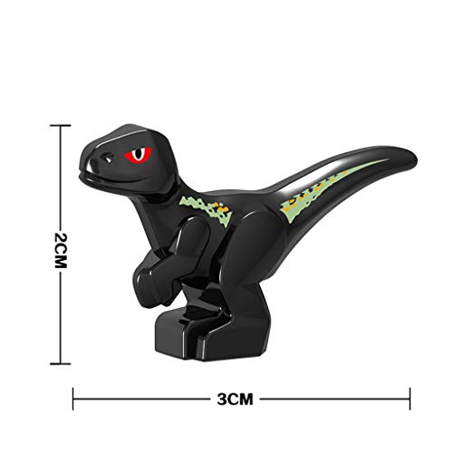 Fiaya New Big Size Kids Dinosaur Model DIY Assembled Building Blocks Action Figures Playset Educational Toy Xmas Gifts (03Black)