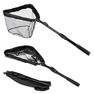 Booms Fishing N04 Filet D’atterrissage De Pêche Avec Poignée Telescopic, Filet Pliant Compact 37.5 In