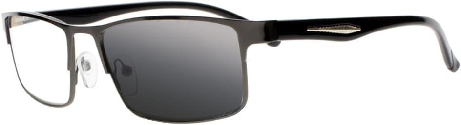 Men Transition Sunglasses UV400 Vintage Nerd Geek Photochromic Reading Glasses +1.00 ~ +4.00 (+4.00)