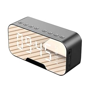 Adanse Draagbare led-spiegel digitale luidspreker wekker MP3 FM-radio