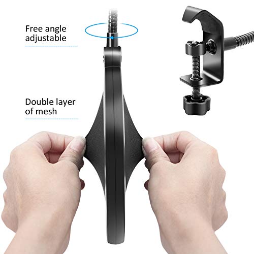 Professional Studio Broadcasting Recording Condenser Microphone, Geekroom Adjustable Recording Microphone Suspension Scissor Arm Stand with Shock Mount and Mounting Clamp Kit