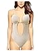 Leright Women's U Plunge Body Suit Backless Thong Bottom Bridal Shapewear, Nude, 36
