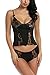 Avidlove Sexy Cami Lingerie Halter Stretch Babydoll Mini Sleepwear Lace Dress Black Medium