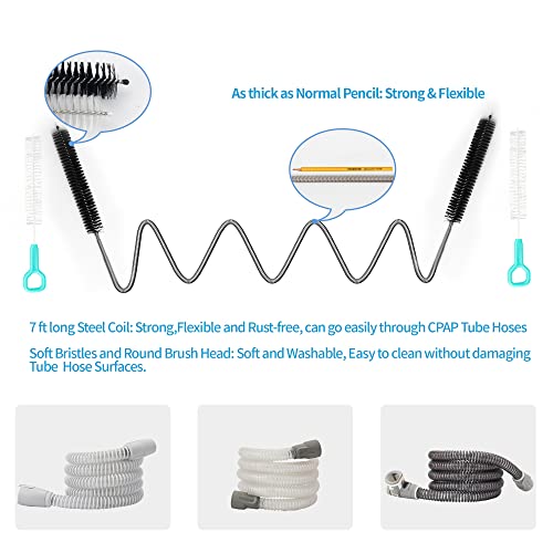 Jakia CPAP Tube Hose Cleaning Brush Kit 7 ft Strong Flexible Spring