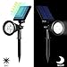 Solar Lights, 2-in-1 Waterproof 4 LED Solar Spotlight Adjustable Wall Light Landscape Light Security Lighting Dark Sensing Auto On/Off for Yard Garden Driveway Pool Area(2 Pack)