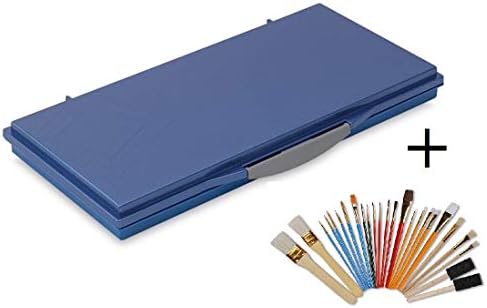 Martin Universal Design Watercolor Palette Blue Case & Paint Brush Set Starter Kit 25-Piece Assorted Sizes Bundle Edition