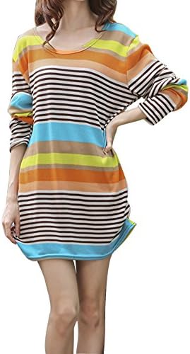 Women Long Sleeve Oversize Casual loose Tee Tops Blouse Shirt (Pattern-02)