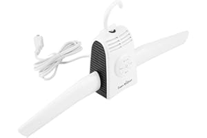 AUNMAS Electric Clothes Drying Hanger, Portable Foldable Dryer Rack, Lightweight US Plug 110-240V for Home Traveling, White