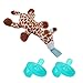 2-Pack Safe Infant Pacifiers, STAR-FLY No Toxicity Removable Pacifiers Holder with Stuffed Animal Toy Baby Orthodontic Nipples for Boy and Girl(Giraffe)
