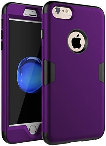 RabeMall iPhone 7 Case Slim Three Layer Heavy Duty High Impact Resistant Hybrid Protective Cover for Apple iPhone 7 (Only For 4.7 inch),Purple Black