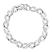 Infinity Link Chain Bracelet with Diamond in Sterling Silver-Plated Brass