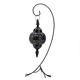 Gifts & Decor Moroccan Style Black Lacy Cutout Floor Candle Lantern