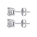 FANTOM Unisex Solid Silver Round Stud Earrings Cubic Zirconia Round Stones