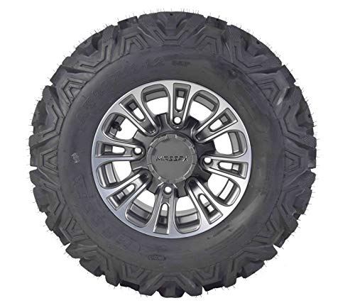 MASSFX KT 26x9-12 26x11-12 Tires w/Gunmetal 12x7 4/156 Gun Metal ATV UTV Rims Wheel & Tire Kit with Lug Nuts