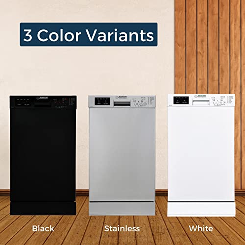 Equator 18 in Dishwasher 10 place+Wine Rack 3.4g QUIET 51 dB 110V E-Star ADA in Black
