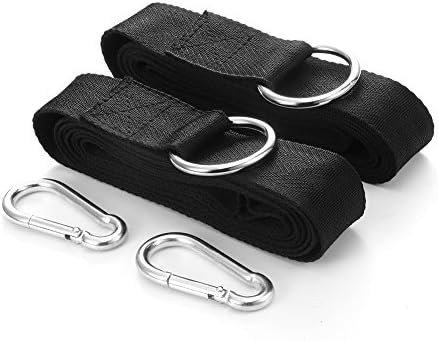 [2 Pack] Sadun 2 X 3 Meters Hammock Tree Straps for Portable Camping Hammocks - Offers Non-Stretch Suspension, Designed for an Adjustable - Durable Straps + Heavy Duty Hooks + Carrying Pouch
