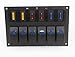 SUNDELY® 6 Gang 12V/24V Waterproof Rocker Switch Panel with Blue LED for Marine Boat Caravan + Auto Fuses