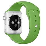 Apple Watch Band, Perman Sports Comfort Smooth Silicone Replacement Smart Watch Bracelet Strap Band Watchband for Apple Watch 42mm Green