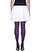 HDE Women's Striped Tights Full Length Sheer Microfiber Nylon Footed Stockings (Black and Purple)