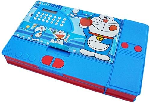 Toyvala Blue Doremon Calculater Big Pencil 1 pcs Jumbo Pencil Box Art Plastic Pencil Box