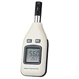 Digital Humidity and Temperature Meter, GoerTek Thermometer Hygrometer monitor for Indoor and Outdoor, Min/Max Hold, Hand-held LCD Backlight with one 9V Battery Included