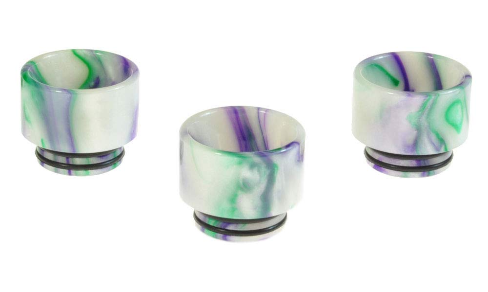 Armerah Anti Spit Back 810 Drip Tip eCig Mouthpiece Short/Extra-Wide Epoxy Resin 3 Pack White — image 1