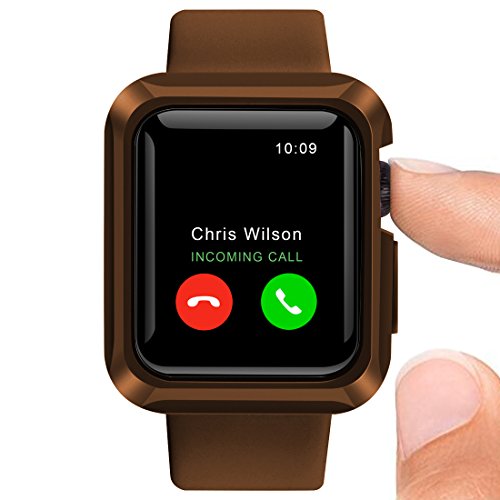 iiteeology Replacement for Apple Watch Case 42mm, Universal TPU Protective Case for Apple iWatch Series 3 Series 2 Series 1 (Matte Brown) - Thumbnail 3
