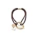LOVEF 5Pcs Fashion Gold Plating Metal Cuff Band Ponytail Tie Hair Rope Hair Ring