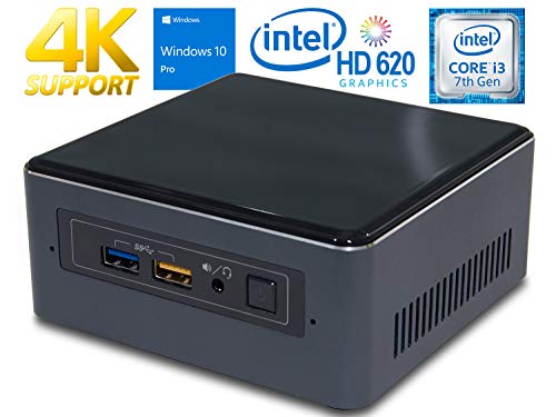 Intel NUC NUC7i3BNH Mini PC/HTPC, Intel i3-7100U 2.4GHz, 4GB DDR4, 120GB NVMe SSD, Windows 10 Pro, WiFi, Bluetooth, 4k Support, Dual Monitor Capable