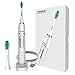 SOGUE Electric Toothbrush,Wireless inductive charging Sonic Toothbrush,30 Days Use With Smart Dual Clean Rechargeable Toothbrush IPX7 Water-proof for Shower(White)
