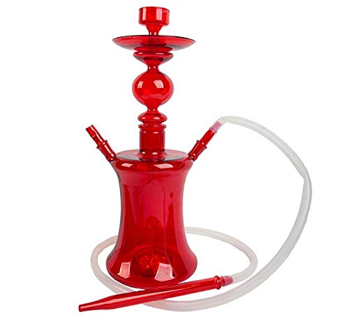 Yameisi Glass Shisha Russia Mosaic Glass Pot Water Pipe Hookah Kit Hookahporn Sigle Hose Narguitest Smoking Accessories Club (Red)