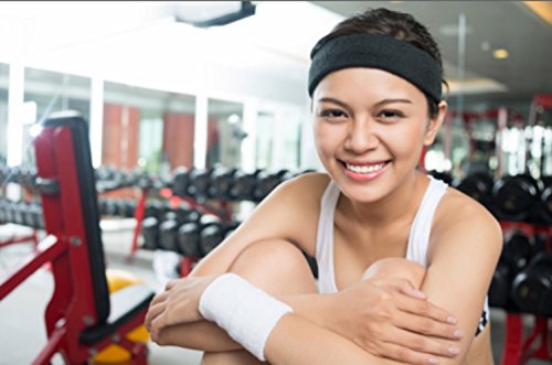 image for 12 Sweatbands Cotton Sports Headbands Terry Cloth Moisture Wicking Ath
