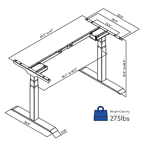 FLEXISPOT Pro EC4 3 Stages Dual Motor Electric Standing Desk Frame