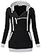 Timeson Womens Zipper Pullover Hoodie Black XX-Large