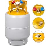 Bestauto Recovery Tank Gray and Yellow 30lb Refrigerant Recovery Reclaim 30lb Cylinder Tank 400 PSI R410A Rated