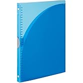 Kokuyo Campus Slide Binder, Adapt Slim, Double Pockets, A4, 30 Holes, Up to 65 Sheets, Light Blue, Japan Import (RU-AP171LB)