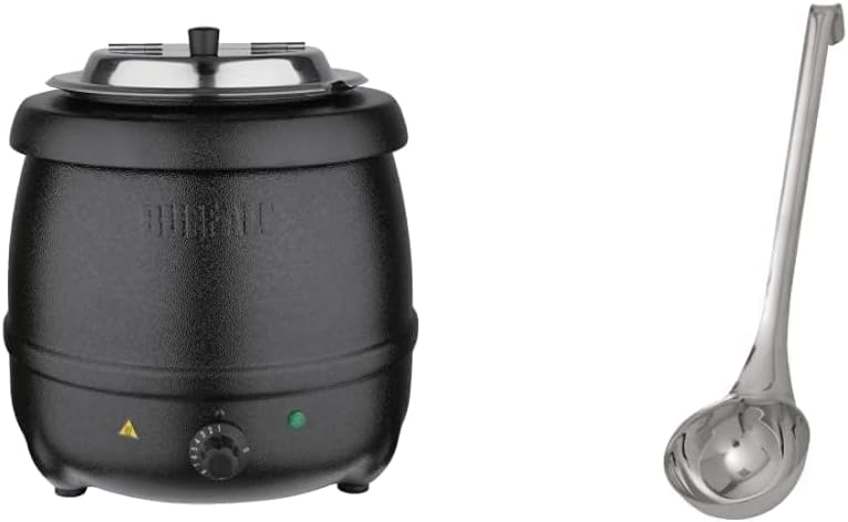 CateringBase Buffalo Black Soup Kettle & Vogue Ladle 260ml Stainless Steel