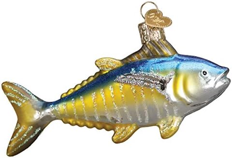 Just Be Claus Yellowfin Tuna Glass Ornament