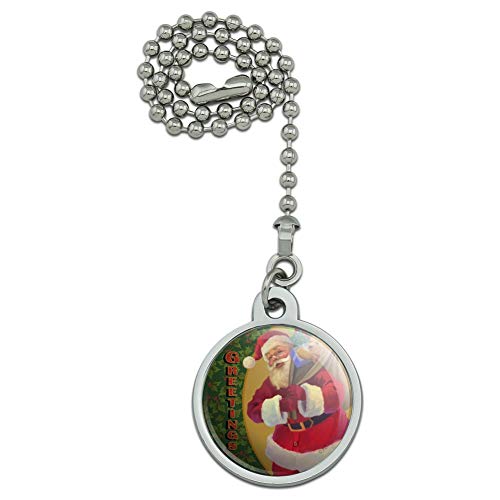 GRAPHICS & MORE Christmas Holiday Greetings Santa Claus Holly Ceiling Fan and Light Pull Chain